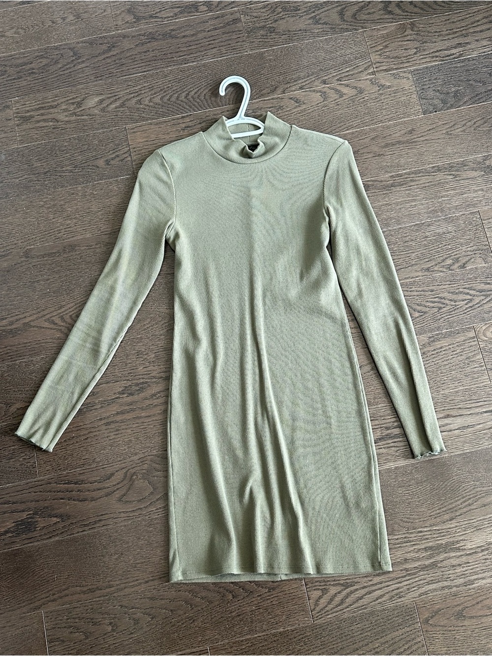Abercrombie & Fitch Olive Green Long Sleeve Mock Neck Dress